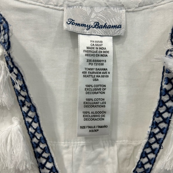Tommy Bahama NWOT Embroidered tier cotton cover up - Picture 3 of 6